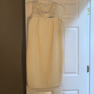Cream/Ivory Shift Dress with beaded neckline